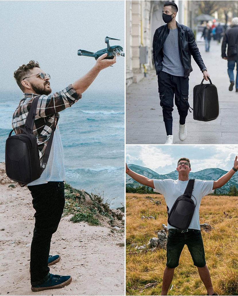 Waterproof Hard Carrying Case Drone Sling Backpack Bag (4)