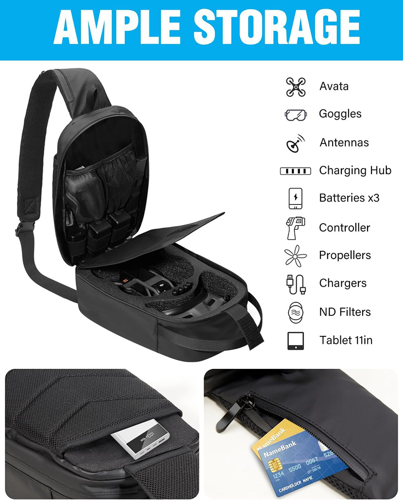 Waterproof Hard Carrying Case Drone Sling Backpack Bag (6)